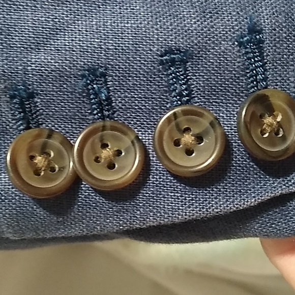 SALE! Crittendens Cool Cotton Blue 100% Linen Vintage Jacket/Blazer XL (A-76) - Picture 4 of 16